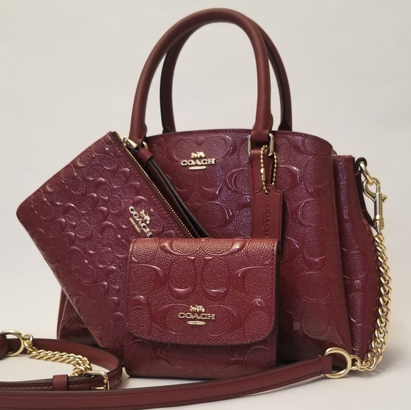 3PCS COACH SIGNATURE SET BAG + WRISTLET + WALLET - Picture 10 of 14